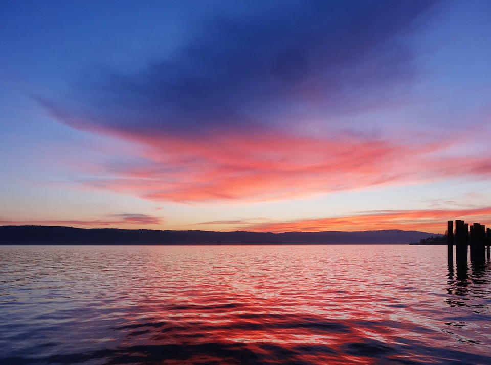 Abendrot, See, Ruhe, Sonnenuntergang, Abendstimmung